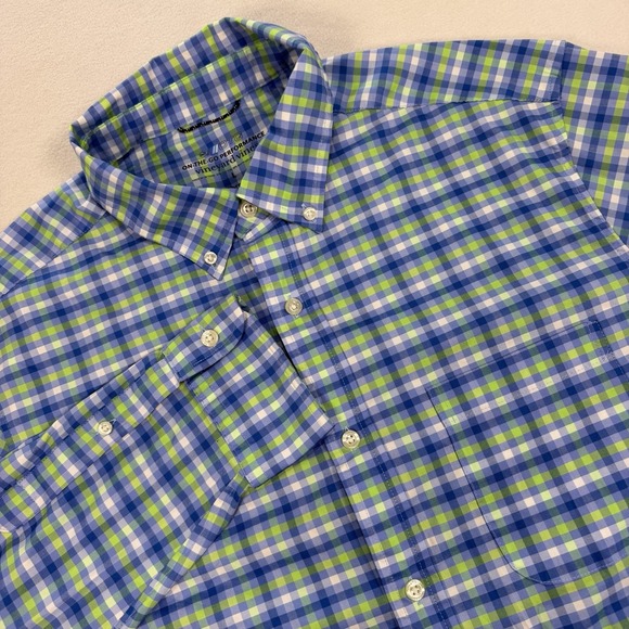 Vineyard Vines Other - Vineyard Vines Mens Large Blue Green Plaid Long Sleeve OTG Brr Performance Shirt